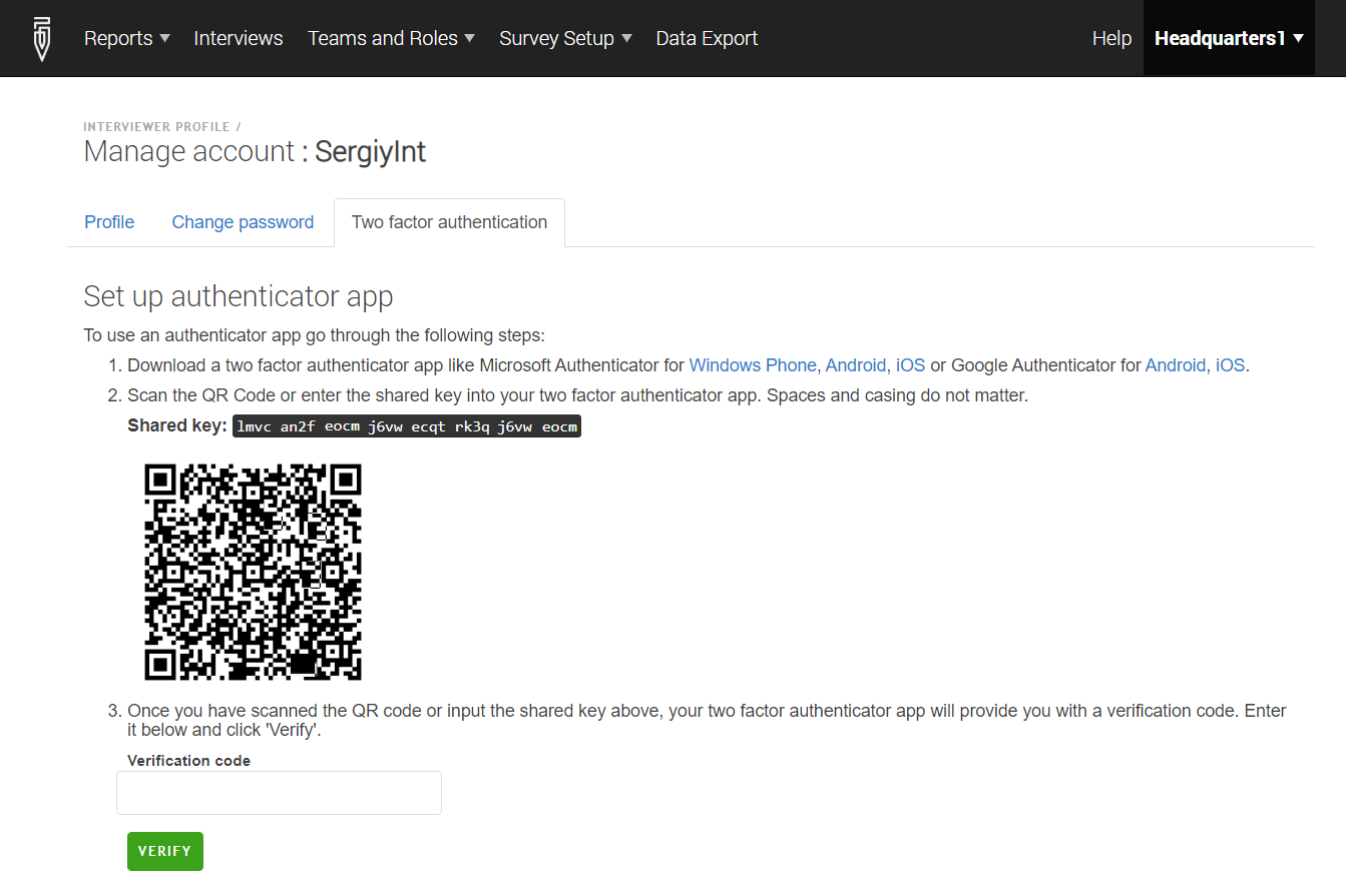 Setting up Two-Factor Authentication (2FA)